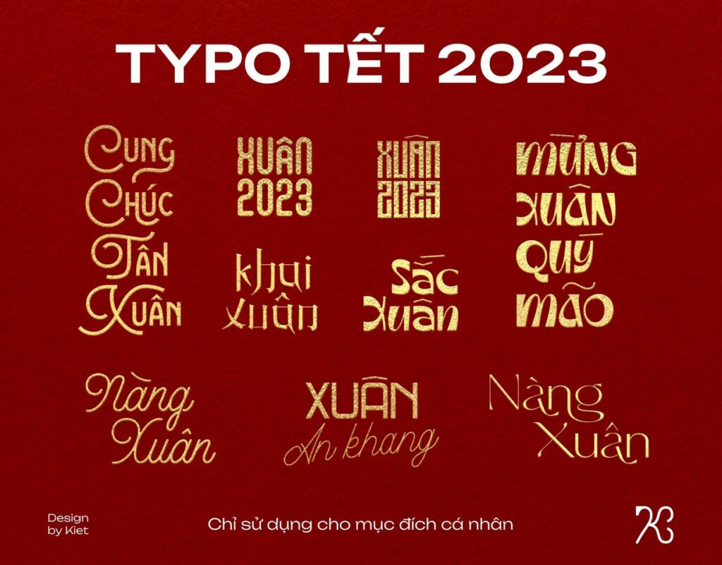 Chia sẻ 10+ mẫu Typo Tết đẹp, hiện đại, cực sịn cho năm 2024