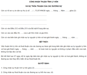 Giấy quyết định ly hôn giả