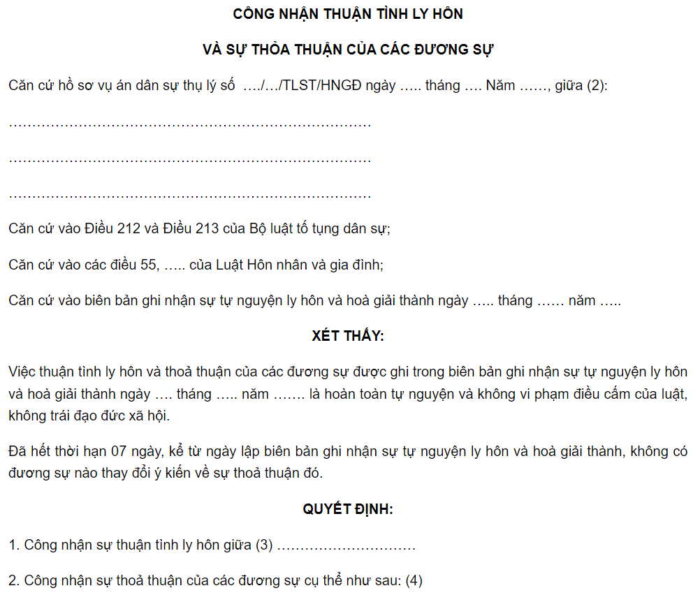 Giấy quyết định ly hôn giả