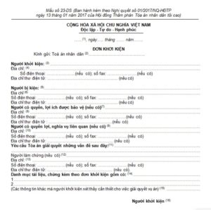 Mẫu đơn ly hôn có chữ ký 2 bên